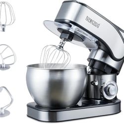 6-Speed Tilt-Head Stand Mixer, 700 Watt Powerful Motor, 7.4Quart Stainless Steel Bowl, Includes Dough Hook, Beater, Whisk for Baking and Dough Making 