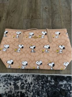 Coach Light Brown Snoopy Big Purse