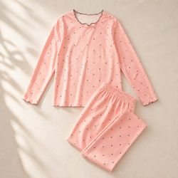 Pink Polka Dot Pajama Set