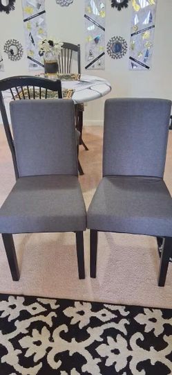 Pair of Dining Chairs - Padded Cushion - Wood Legs - Pine Wood Frame *New - Delivery*