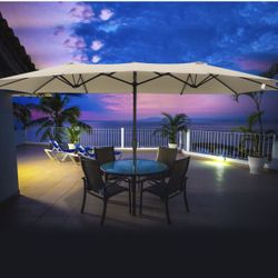 15 foot extra large double sided patio umbrella for pool yard deck