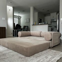 Like New Rove Concepts Beige Couch in Dune Sleeper Sofa