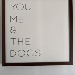 Wall Art You Me & The Dogs Walnut Wood Framed Square Canvas