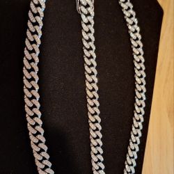 STAINLESS STEEL-(((~DIAMOND~)))-((CHAIN & BRACELET)) "BRAND NEW"