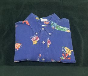 Chaps by Polo Ralph Lauren Blue Hawaiian Shirt Size Medium