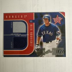 2002 Alex Rodriguez Leaf Rookies And Stars Dual Jersey Card