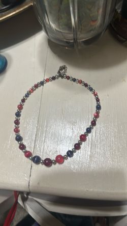 Colored beads necklace.