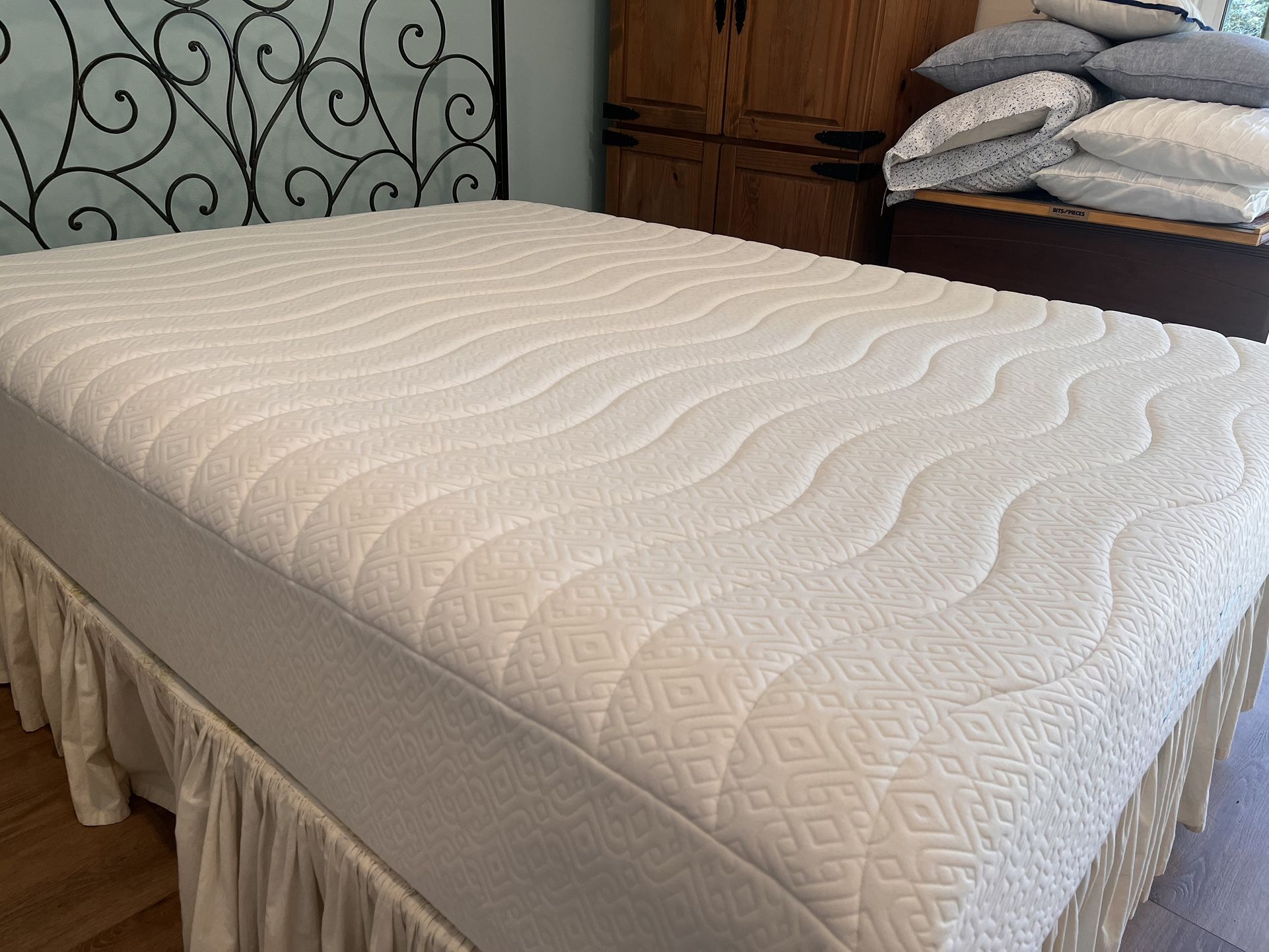 Queen Mattress, Pad, and Frame