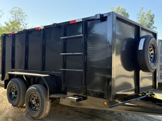 New 8x4x12 Scissor Lift Hydraulic Dump Trailer
