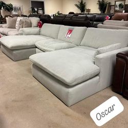 $10 Down Cloud Comfy Double Chaise Sectional Sofa 