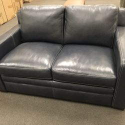 Blue Leather Loveseat Clearance Sales 