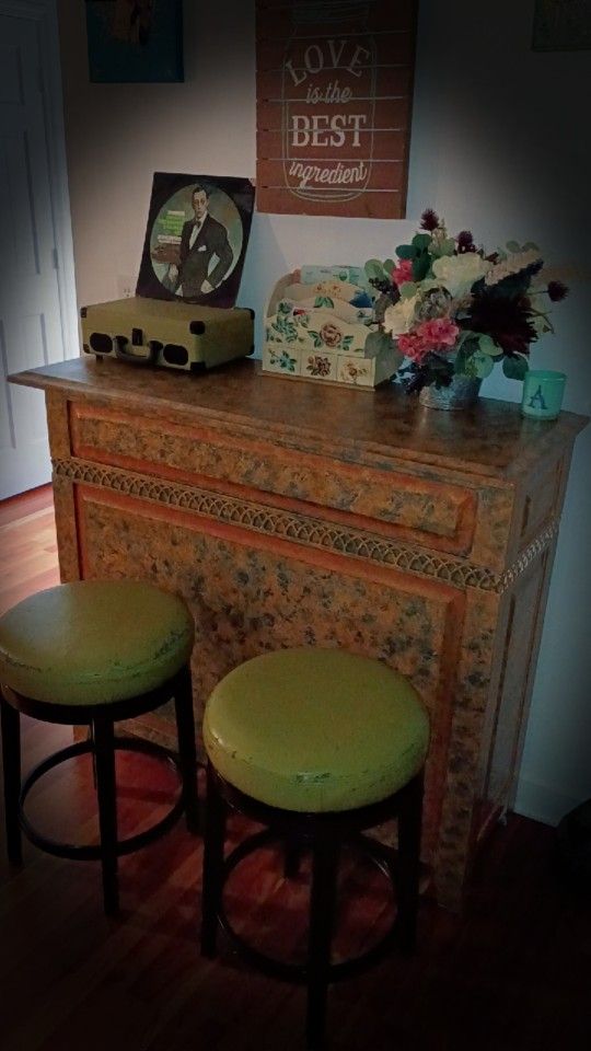 Bar With Storage For Glasses And Alcohol Stools Not Hand