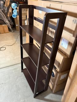 Dolce 4-Shelf Folding Bookcase Dark Walnut 