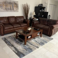 Leather Couches , Coffee and  End Table