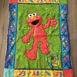 Elmo Sesame Street Baby Crib Quilt Blanket Coverlet 41” x 55” 
