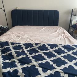 Full Size Navy Bed Frame NO  Box Spring Needed