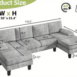 C Shaped Sofa Set 