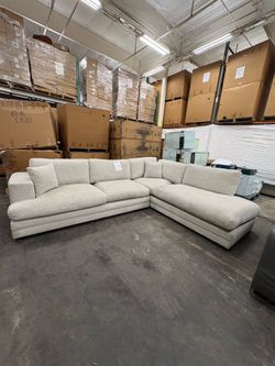 Costco derry fabric sectional with chaise ( feather blended seating )