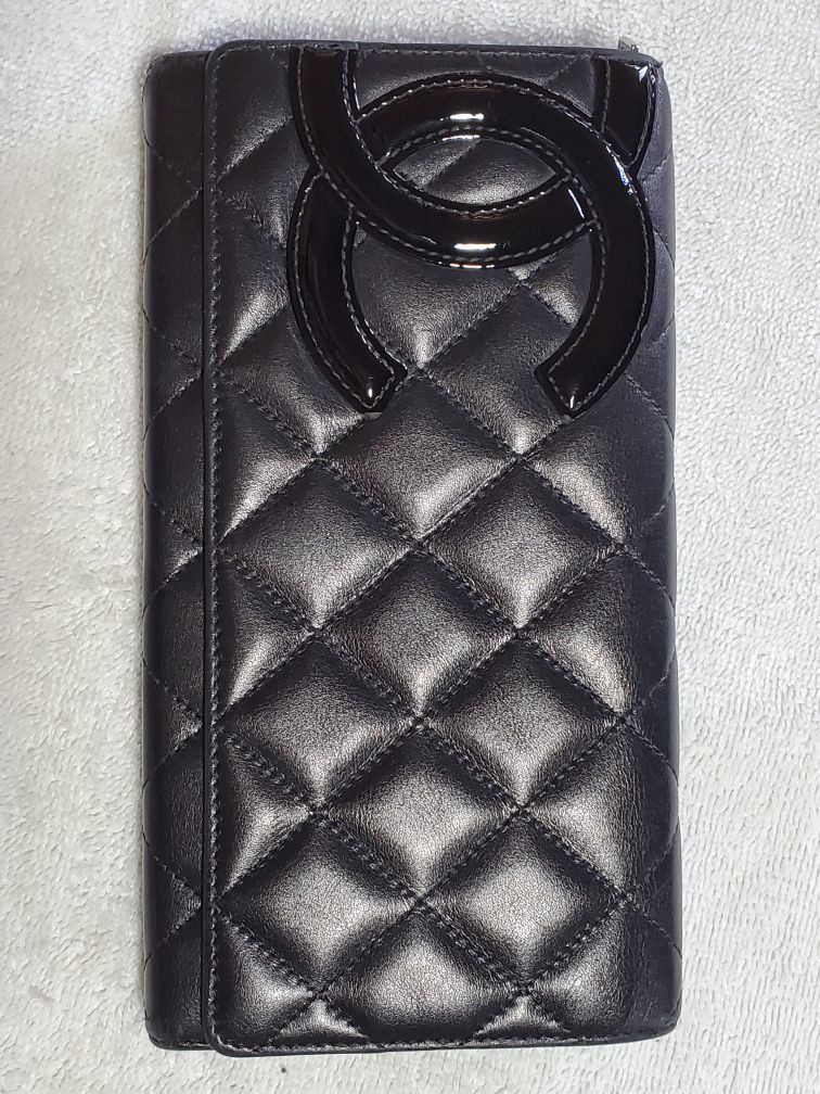 Authentic Chanel Cambon Long Wallet Black