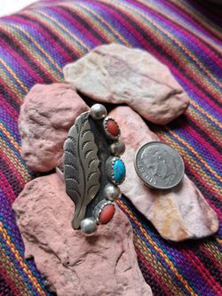 Sothwestern Turqoise Ring in Sterling Silver Size 8