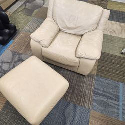 Leather Chair &Ottoman $275