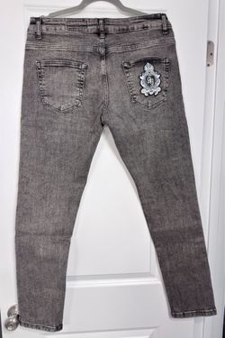 Dolce Gabbana Denim Jeans - Logo appliqué - Slim Fit Men Size 34 Black