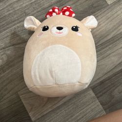 deer squishmellow with red bow