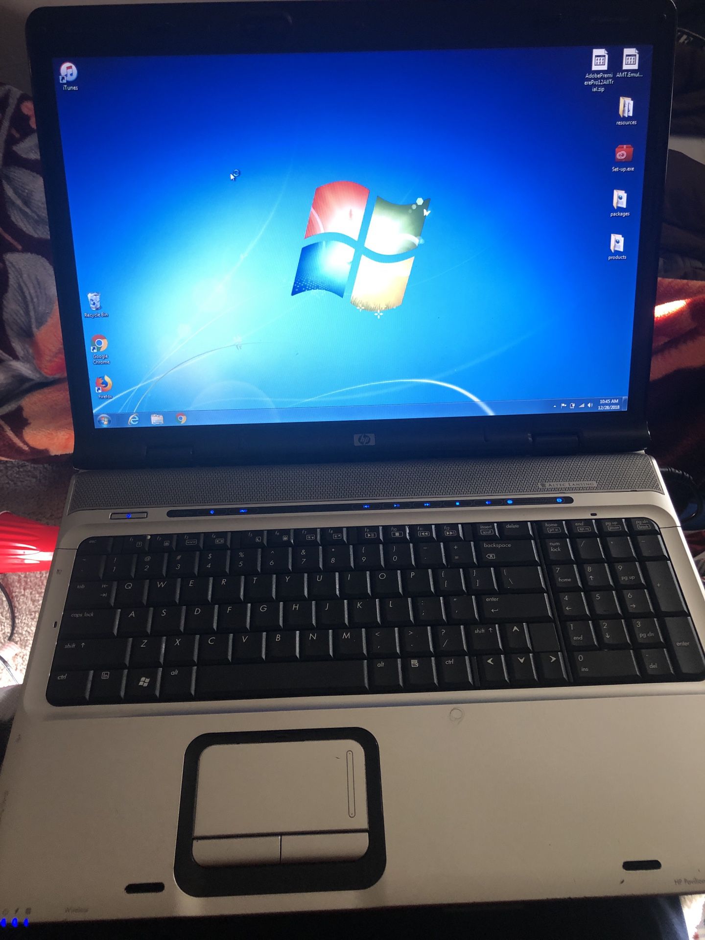 Used HP DV9000 17” Notebook PC w/ adapter.