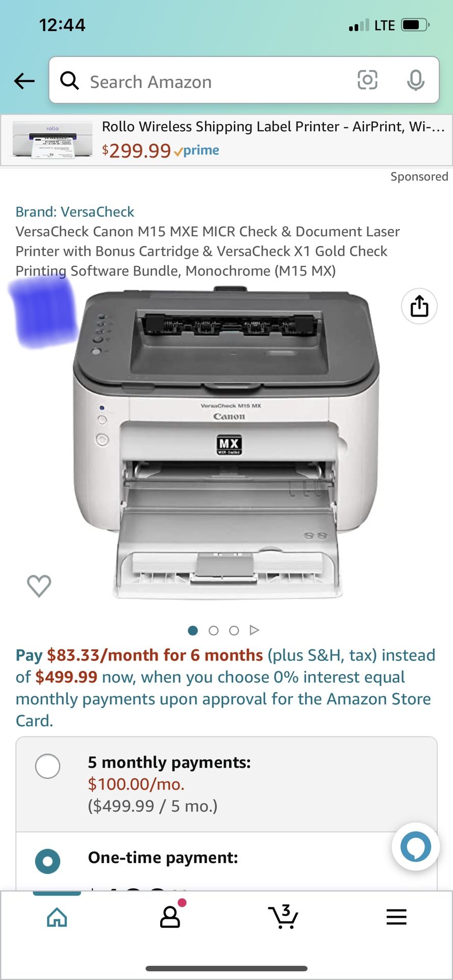 VersaCheck Canon M15 MXE MICR Check & Document Laser Printer with Bonus Cartridge & VersaCheck X1 Gold Check Printing Software Bundle, Monochrome (M15