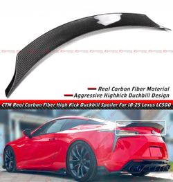 18-26 Lexus LC500 Real Carbon Fiber Highkick Duckbill Trunk Spoiler