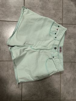 Mint Green Jean Shorts