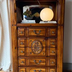 Vintage Wooden Dresser with Mirror Display