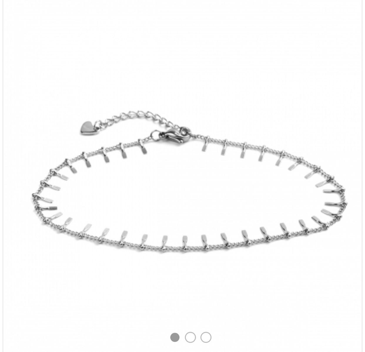 304 Stainless Steel Paperclip Chains Anklet Silver Tone