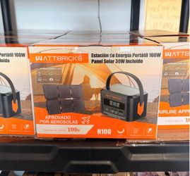 WATTBRICKS 100W Portable Power Station with 30W Solar Panel Included Brand New in Box