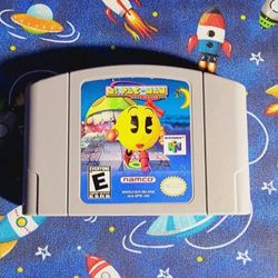 MS Pac Man Maze Madness Nintendo 64 N64 Authentic Tested Saves Polished Pins 