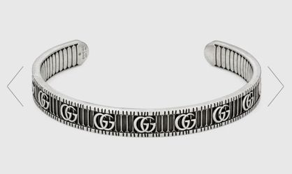 Gucci Sterling Silver Marmont Aged cuff Bracelet