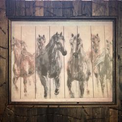 Framed print of horses
