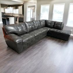 🔥LEATHER Sectional Couch Sofa 💰$50 Down🇺🇸Made USA 🚛 DELIVERY AVAILABLE 