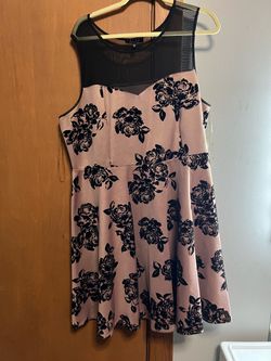 Tricot Floral Mesh  Dress