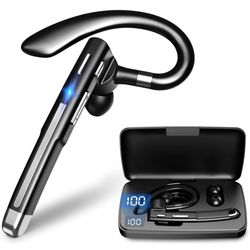 Bluetooth Headset V5.3, Single-Ear Earphone, Wireless Earbud, Business Earbud, Hands-Free Earpiece 100 Hrs Talk Time, CVC8.0 Noise Cancelling, 500 mAh