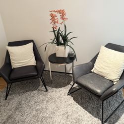 BRONSON Leather  Chairs - Set Of 2