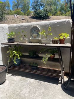 Outdoor/ Indoor Farmhouse wood and metal table