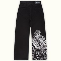 Black Embroidered Jeans