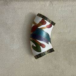 Vintage cloisonné enamel scarf slide