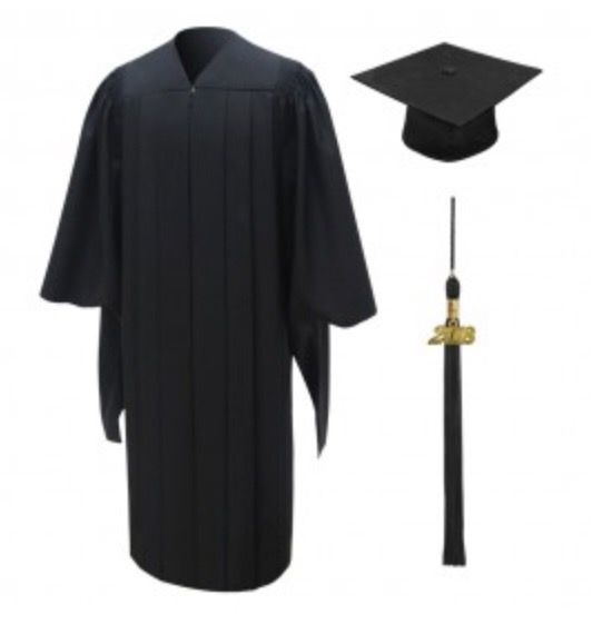 Graduation Gown, Cap, Tassel 2018 and hood (for Master)