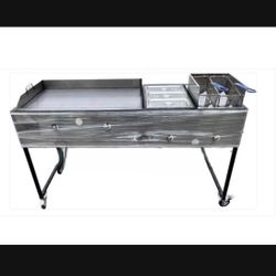 36x20 Inch Flat Grill 3 Treys & 2 Fryers 