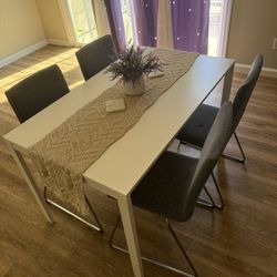 Dining table, dining chairs