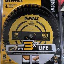 DeWalt 2 Pack 10” Table Saw Blades 