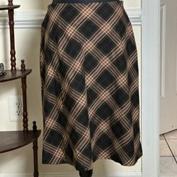 Plaid Print A-Line Skirt