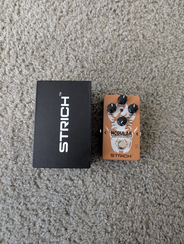 STRICH MODULAR 11-Mode Modulation Guitar Effect Pedal with Chorus, Phaser, Tremolo, Flanger, Vibrato, Auto Filter for Electric Guitar, True Bypass